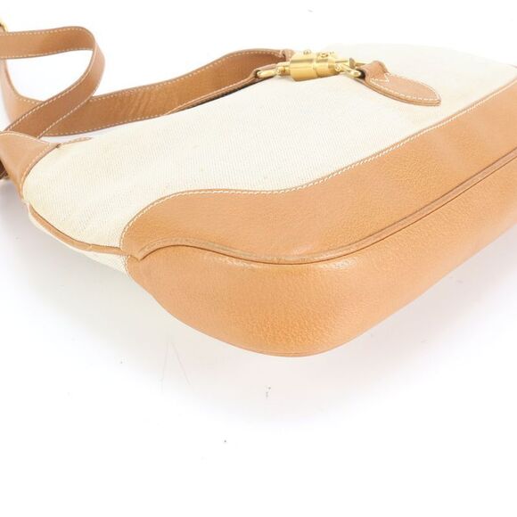 Gucci New Jackie 001 01 Leather Canvas 2WAY Shoulder Bag Shoulder Hand Genuine - Picture 5 of 11